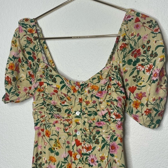 Bali ELF dress midi florall sz small rayon handmadee - Picture 2 of 7